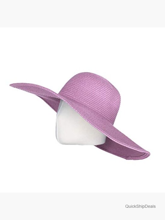 Wide Brim Floppy Straw Sun Hat with UPF 50, Adjustable Chin Strap main image 4